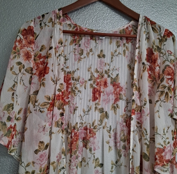 American Eagle Outfitters Floral Swim Cover Up/Open Duster/Boho Size XS/S - Picture 10 of 15